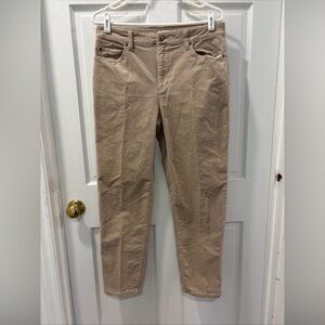 Eileen Fisher Women’s Straight Leg Brushed Organic Cotton Pants Size M Khaki EUC